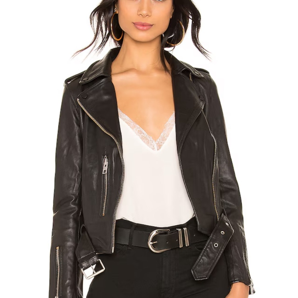 All Saints Balfern Black Leather Jacket